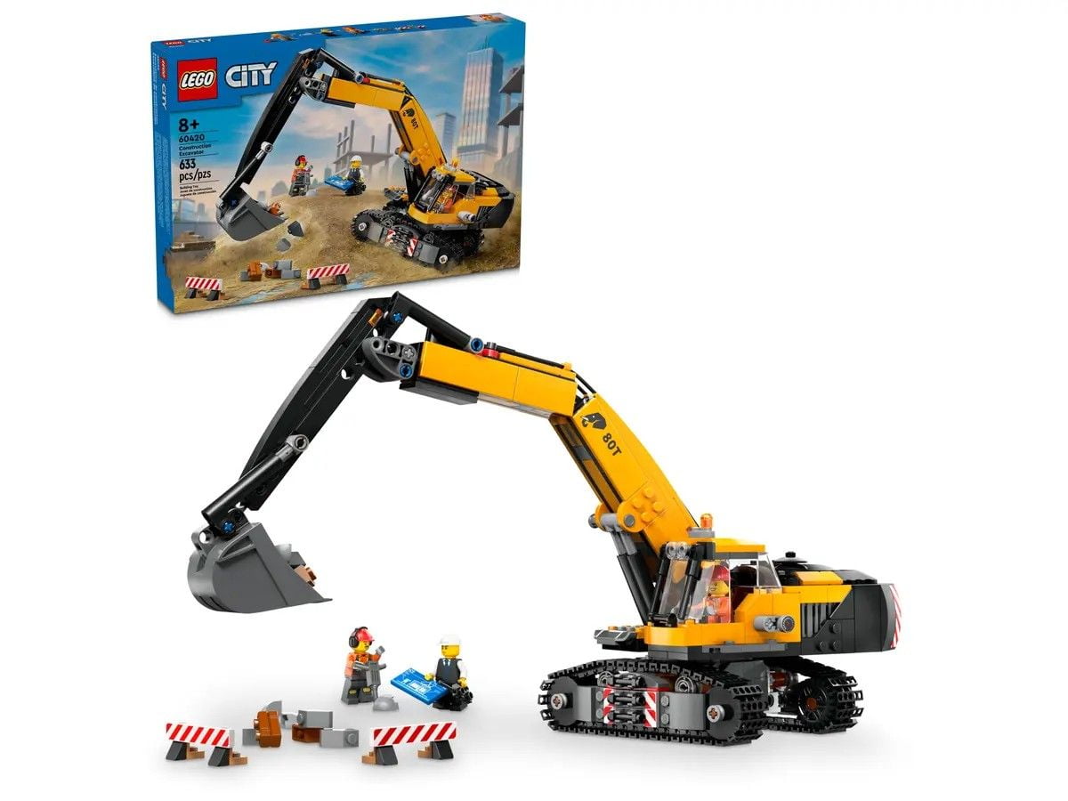 Yellow Construction Excavator LEGO City 60420