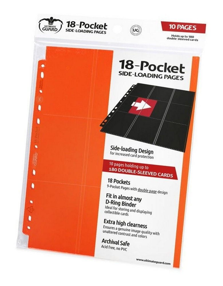 10x 18-Pocket Pages Side-Loading - Orange