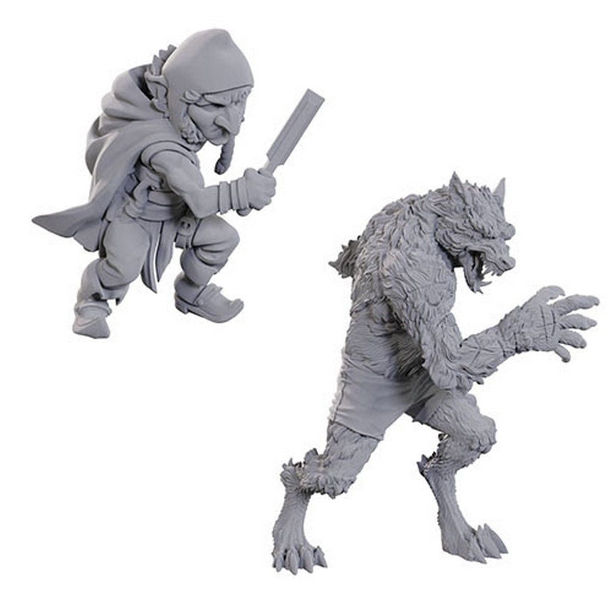 Critical Role Unpainted Miniatures: Chetney Pock O'Pea & Werewolf