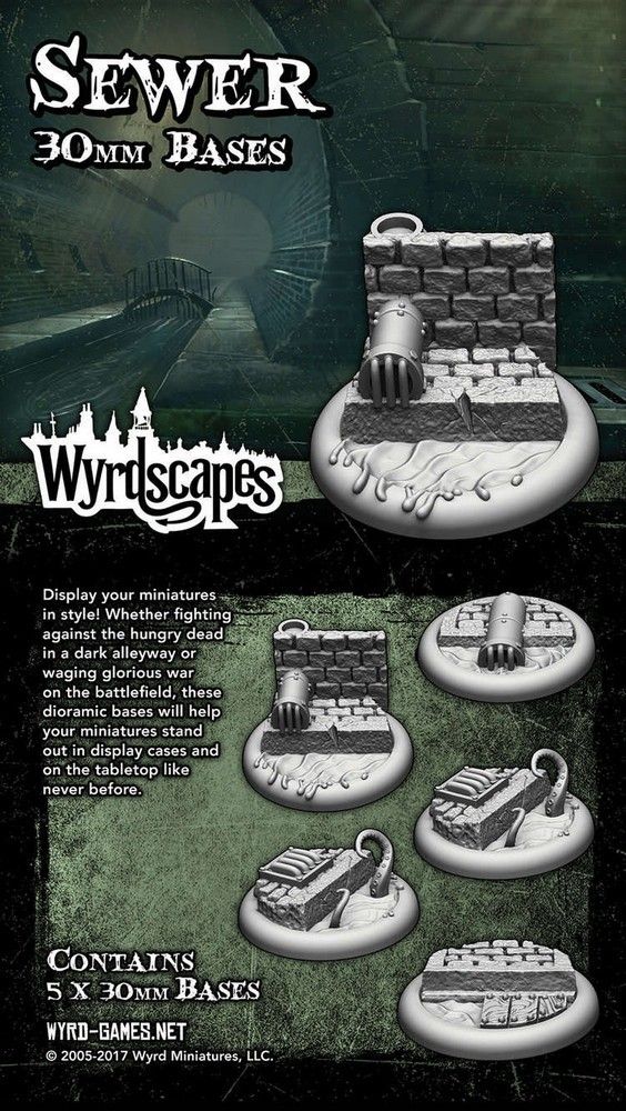 Wyrdscapes Sewer 30mm Bases - 5 Pack Wyrd Miniatures WYRWS004 | Wayland ...